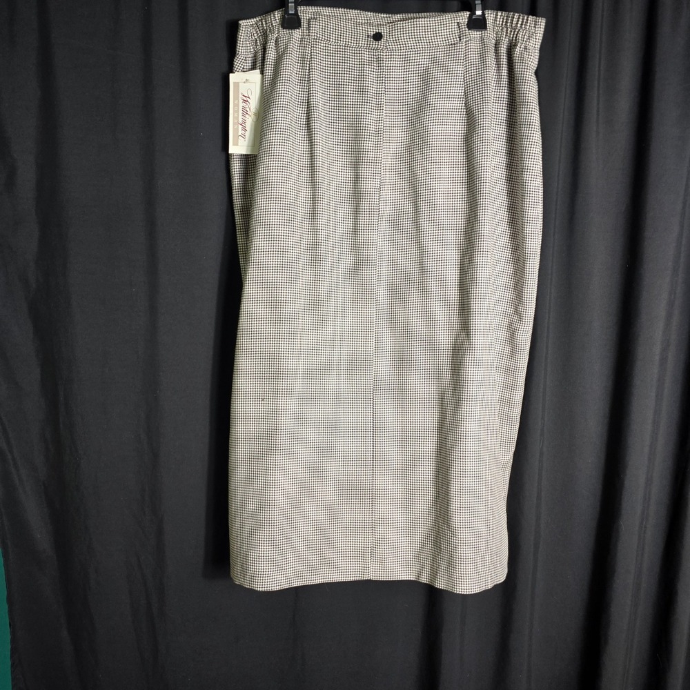 Worthington Woman Black White Houndstooth Pencil Skirt Plus Size 22W NWT USA